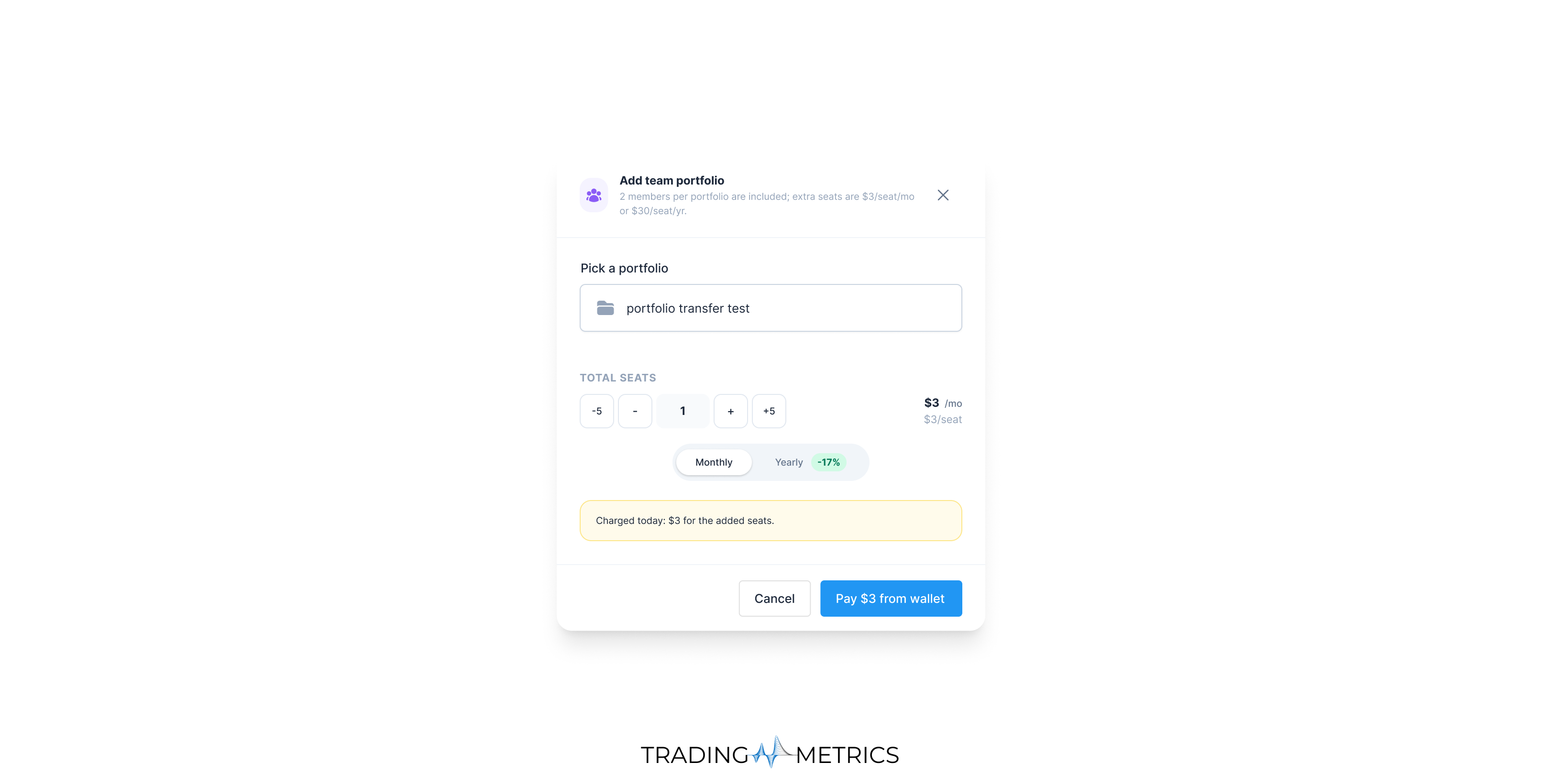 Portfolio seat options