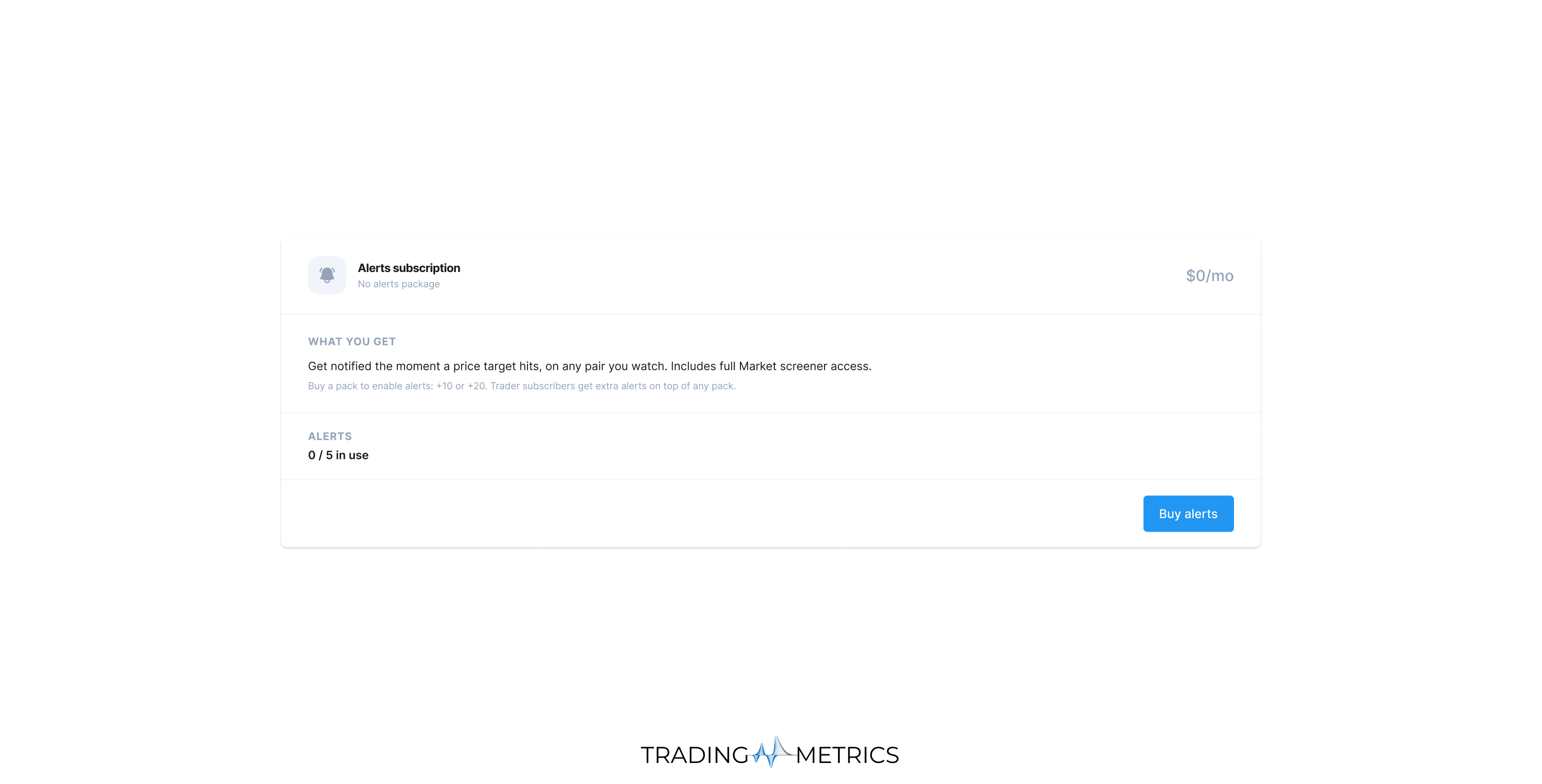 Alerts subscription overview